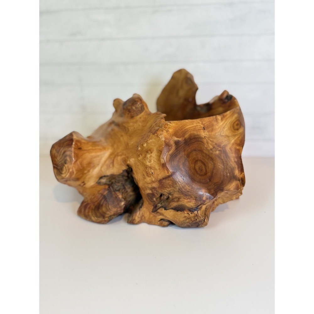 Carved Wood Wine Bottle Holder Rustic Natural Edge Stand